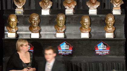 The busts of former Steelers now at the Hall of Fame were on display at the Steelers 75th Season Gala at the David L. Lawrence Convention Center.