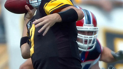 Roethlisberger drops back to pass.