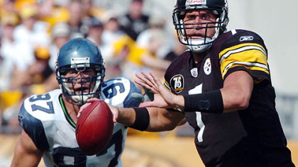 Ben Roethlisberger  completed 18 of 22 passes for 206 yards with one touchdown and no interceptions yesterday against the Seahawks at Heinz Field.