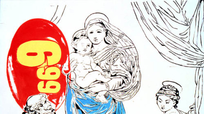 Andy Warhol's "Raphael Madonna == $6.99" was reproduced on the program of his memorial service at St. Patrick Cathedral.