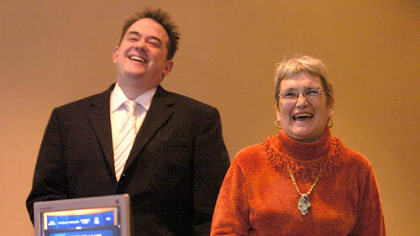 Jeff Tripodi, of Stowe, and Eileen Church, of Harrisburg, both tried out for the game show "Jeopardy."