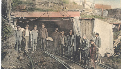 This vintage photo of the rescue party at the Darr Mine explosion in Fayette County is part of the "Darkest Month" coal mining exhibit at the Heinz History Center.