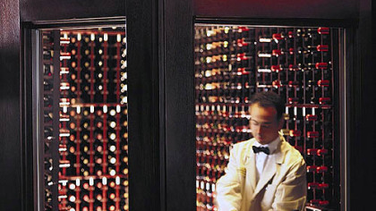 The Capital Grille's stores include wine cellars such as this.