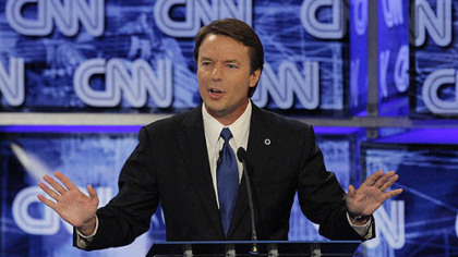 Former Sen. John Edwards, D-N.C., answers a question during the Democratic presidential candidates' debate at the University of Nevada in Las Vegas, on Nov. 15, 2007.