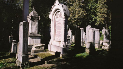 The old Jewish cemetery in Munich. The first burial took place in March 1816 -- a seven-day-old boy who was the twin of the author's great-great grandmother, Terese Neustaetter Ullmann.