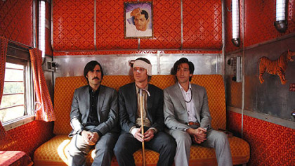 Starring in "The Darjeeling Limited" are, from left,  
Jason Schwartzman, Owen Wilson and Adrien Brody.