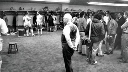 Art Rooney, his team and the locker room.