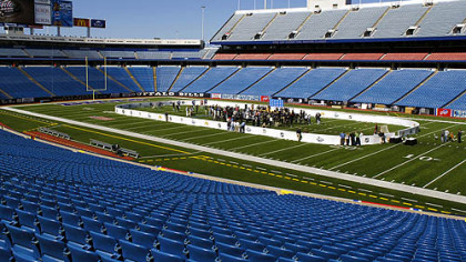 A view of Ralph Wilson Stadium in Orchard Park, N.Y., yesterday. The Sabres will host the Penguins on New Year's day for an NHL hockey game outdoors.