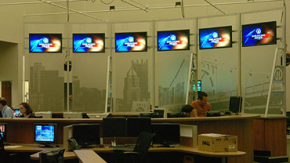 The new Channel 11 newsroom in Ross Township.