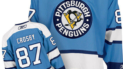 The Penguins retro-style jersey for the Winter Classic to be played New Year's Day.