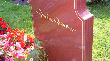 Film icon Greta Garbo  is buried at Skogskyrkogarden, a huge cemetery outside Stock-holm, Sweden.