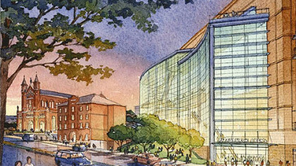 An artist's rendering of the new hockey arena.